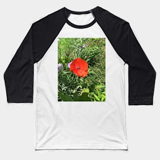 Little Red Poppy Baseball T-Shirt